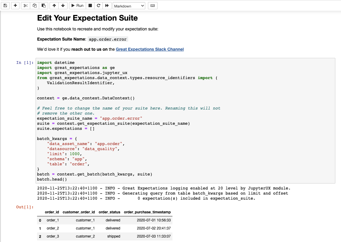 Editing a suite with Jupyter